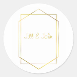 Elegante gouden geometrische sticker voor trouwoms