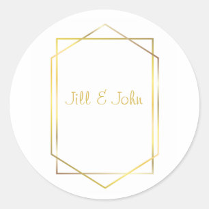 Elegante gouden geometrische sticker voor trouwoms