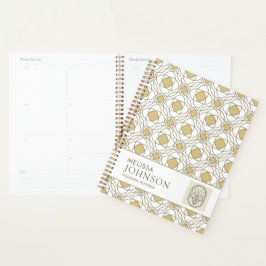 Elegante Gouden Geometrische Weekplanner Planner