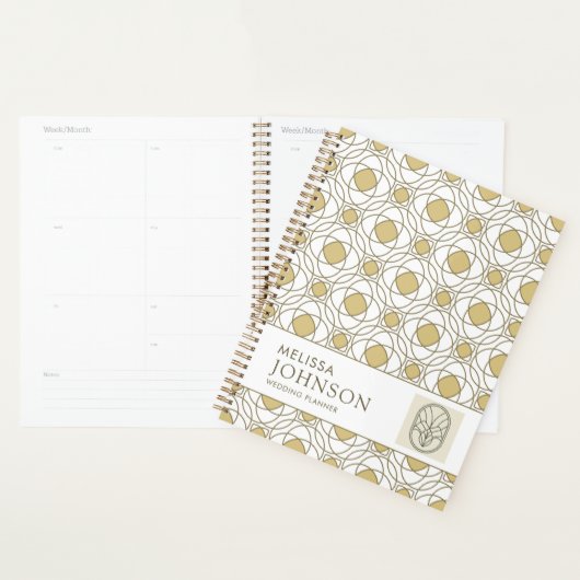 Elegante Gouden Geometrische Weekplanner Planner (Display)