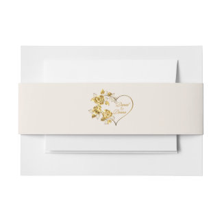 Elegante gouden gepersonaliseerde bruiloft uitnodi uitnodigingen wikkel