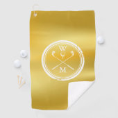 Elegante gouden gepersonaliseerde monogram initiaa golfhanddoek (Insitu)