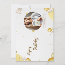 Elegante gouden gepersonaliseerde verjaardagsfotok kaart