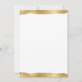 Elegante gouden gescheurde rand witte trouwuitnodi kaart (Achterkant)