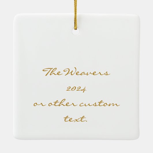 Elegante gouden gewoonte Johannes 3:16 Bijbel Kers Keramisch Ornament (Achterkant)