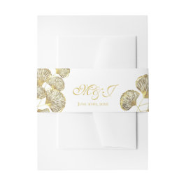 Elegante Gouden Ginkgo Biloba Bladeren Uitnodiging Uitnodigingen Wikkel