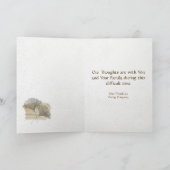 Elegante gouden ginkgo diepste sympathie kaart (Binnen)