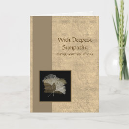 Elegante gouden ginkgo diepste sympathie kaart