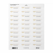 Elegante Gouden Giraffe Script Retouradreslabel Etiket (Full Sheet)