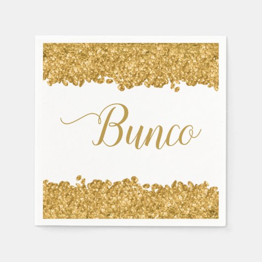 Elegante gouden Girly Bunco Party Servet (Voorkant)