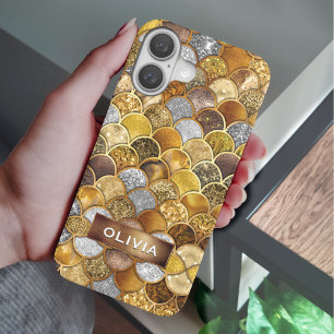 Elegante gouden girly zeemeermin schalen iPhone 16 hoesje