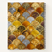 Elegante gouden girly zeemeermin schalen notitieboek (Achterkant)