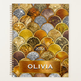 Elegante gouden girly zeemeermin schalen planner