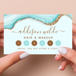 Elegante gouden glans blauwe marmeren agaat modern klantenkaartje