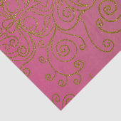 Elegante gouden glans filigraan roze verloop tissuepapier (Detail)