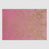 Elegante gouden glans filigraan roze verloop tissuepapier (Voorkant)