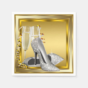 Elegante gouden glans hoge hak servetten