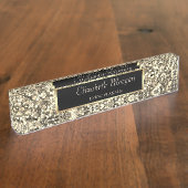 Elegante gouden glans naambordje (Zijkant)