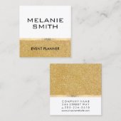 Elegante Gouden Glans Vierkante Visitekaartje (Voorkant / Achterkant)