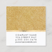 Elegante Gouden Glans Vierkante Visitekaartje (Achterkant)