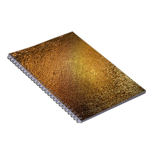 Elegante gouden glanzende lederen textuur notitieboek (Rechterzijde)