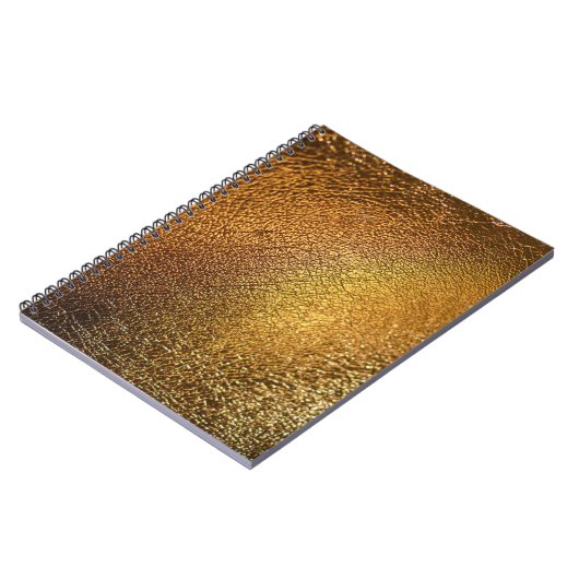 Elegante gouden glanzende lederen textuur notitieboek (Linkerzijde)