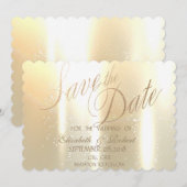 Elegante Gouden Glanzende Save The Date (Voorkant / Achterkant)