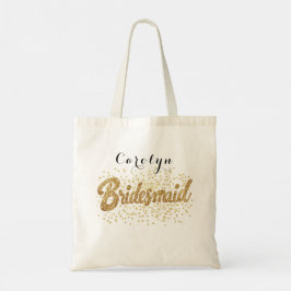 Elegante gouden glinster bruidsmeisje    tote bag