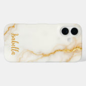 Elegante gouden glinster marmeren naam Case-Mate iPhone case (Achterkant (horizontaal))