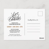 Elegante gouden glinsterende afstudeerfeest uitnod briefkaart (Achterkant)