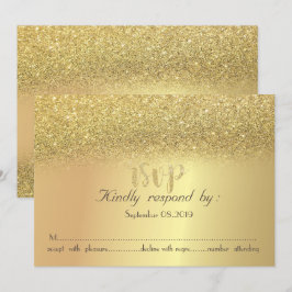 Elegante gouden glinsterende bokeh RSVP kaart