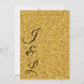 Elegante gouden glinsterende feestelijke trouwuitn aankondiging (Achterkant)