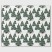 Elegante Gouden Glinsterende Kerstboom Cadeaupapier (Vlak)