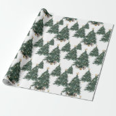 Elegante Gouden Glinsterende Kerstboom Cadeaupapier (Uitgerold)