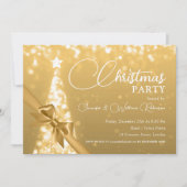 Elegante gouden glinsterende kerstboom vakantie kaart (Voorkant)