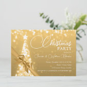 Elegante gouden glinsterende kerstboom vakantie kaart (Staand voorkant)