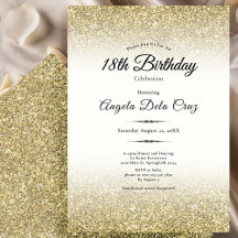 Elegante Gouden Glitter 18e Verjaardag Debut