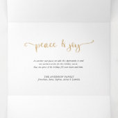 Elegante gouden glitter 4 foto Kerstmis Drieluik Wenskaart (Binnenkant midden)