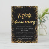 Elegante Gouden Glitter 50e bruiloft Jubileum Kaart (Staand voorkant)