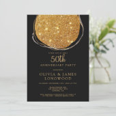 Elegante Gouden Glitter 50e bruiloft Jubileum Kaart (Staand voorkant)