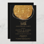 Elegante Gouden Glitter 50e bruiloft Jubileum Kaart (Voorkant / Achterkant)