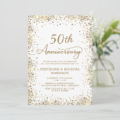 Elegante Gouden Glitter 50e bruiloft Jubileum Kaart (Staand voorkant)