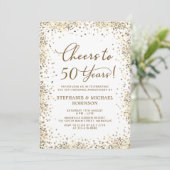 Elegante Gouden Glitter 50ste Huwelijksjubileum Kaart (Staand voorkant)