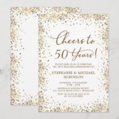 Elegante Gouden Glitter 50ste Huwelijksjubileum Kaart (Voorkant / Achterkant)