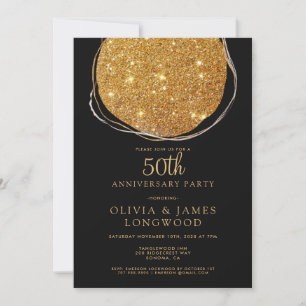 Elegante Gouden Glitter 50ste Huwelijksverjaardag Kaart