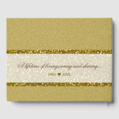Elegante gouden glitter 50ste verjaardag gastenboek (Achterkant)
