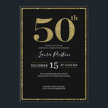 Elegante Gouden Glitter 50ste Verjaardag Kaart<br><div class="desc">Elegant Gold Glitter 50th Birthday Invitation,  een elegante designprint die met jouw tekst kan worden aangepast. Klik op de knop "Aanpassen" en gebruik onze ontwerptool om deze sjabloon te wijzigen. Bekijk de Graphic Art Design store voor andere producten die bij dit ontwerp passen!</div>