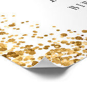 Elegante gouden glitter 50ste verjaardagsfeestje W Poster (Hoek)