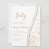 Elegante gouden glitter 60ste verjaardag kaart (Voorkant)