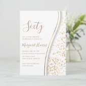 Elegante gouden glitter 60ste verjaardag kaart (Staand voorkant)